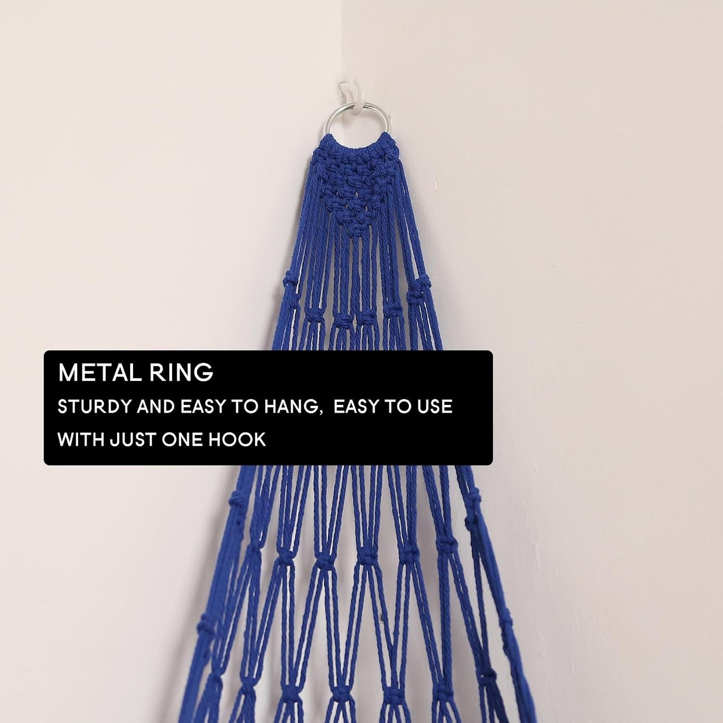 Stuffed Animal Storage Toy Hammock Corner Hanging Net for Stuff Animal Storage Macrame / Blue / L