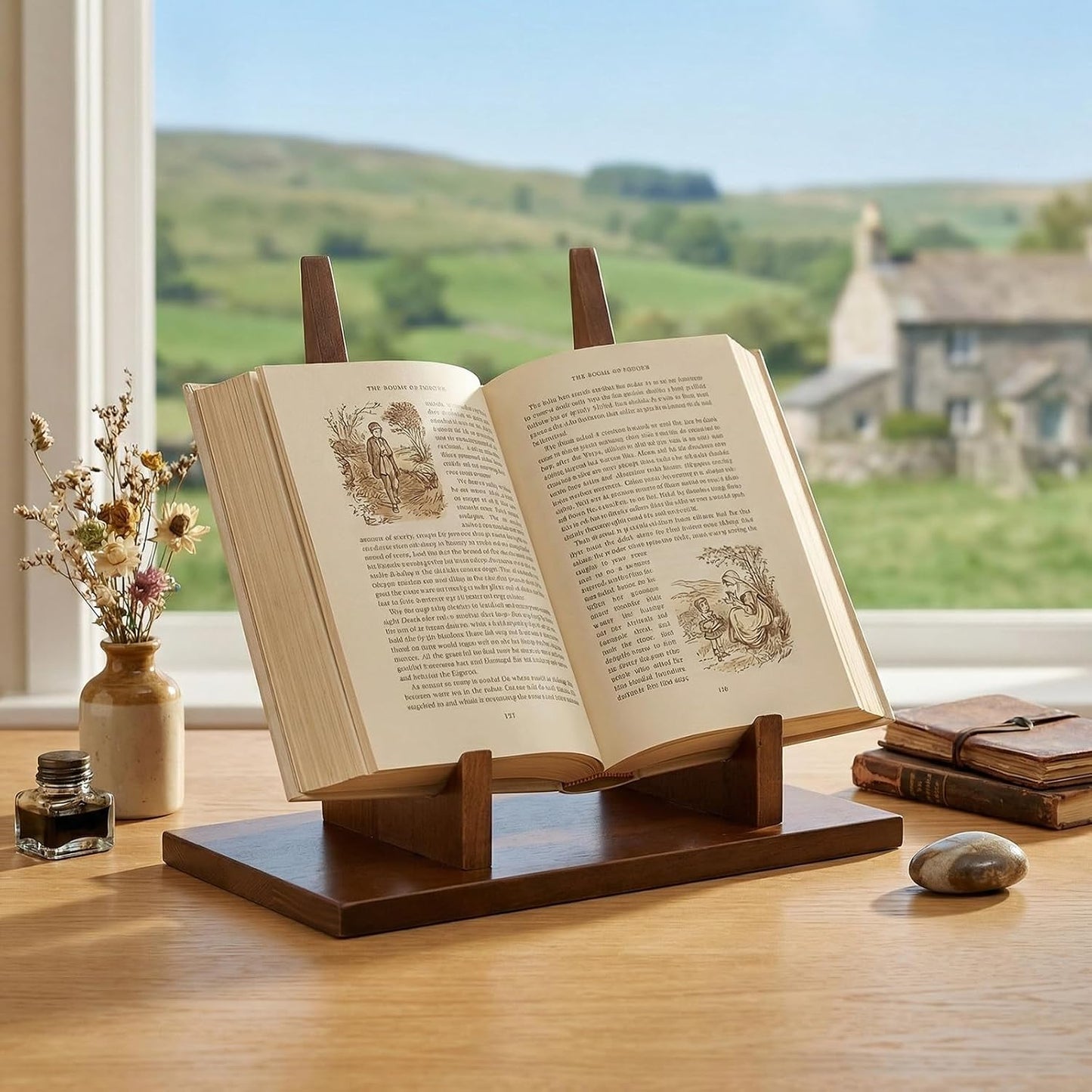 Wood Plate Stand for Display Plate Holder Display Frame Picture Photo Card Tabletop / 7.8 Inch