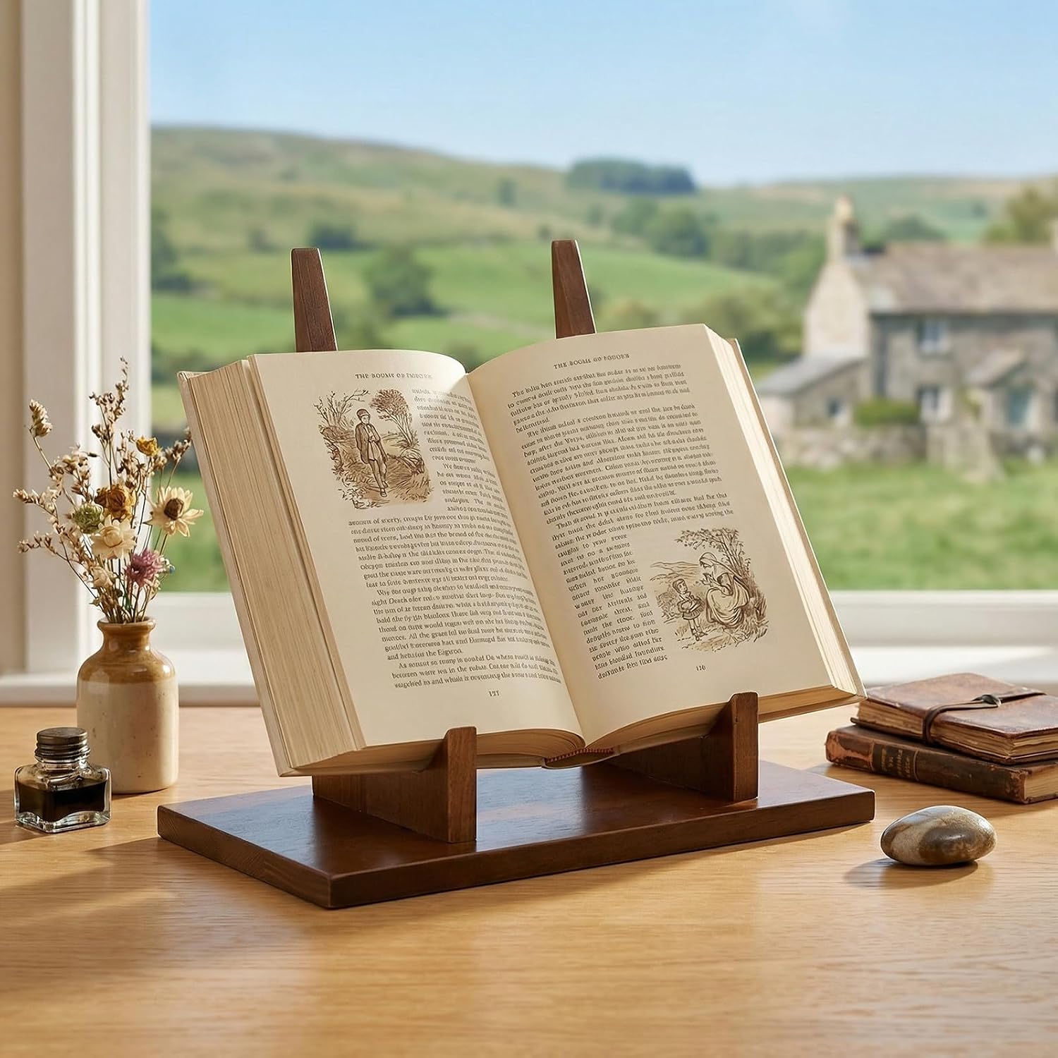 Wood Plate Stand for Display Plate Holder Display Frame Picture Photo Card Tabletop / 7.8 Inch