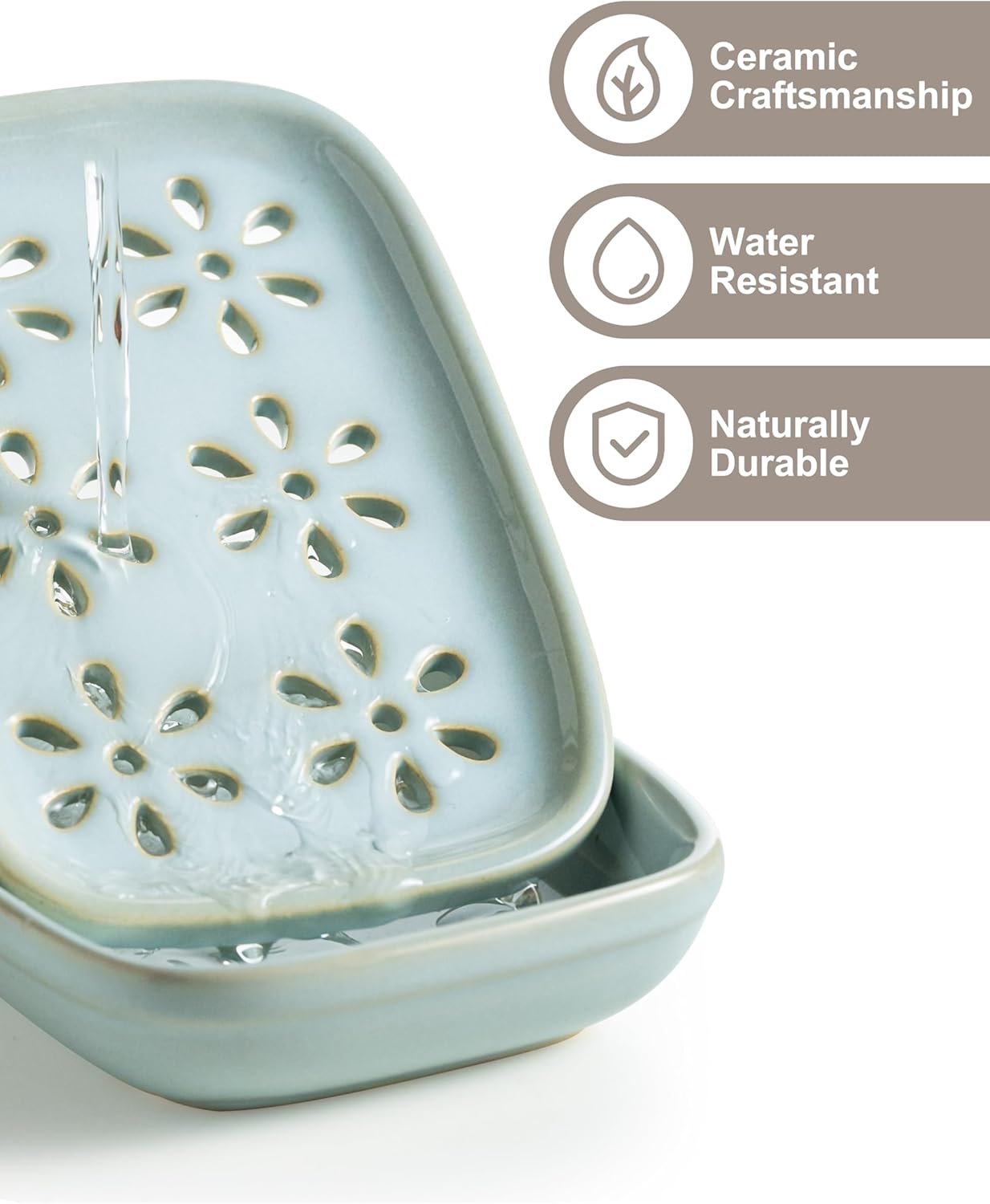 2-Tier Soap Holder for Bar Soap Sponge / Blue