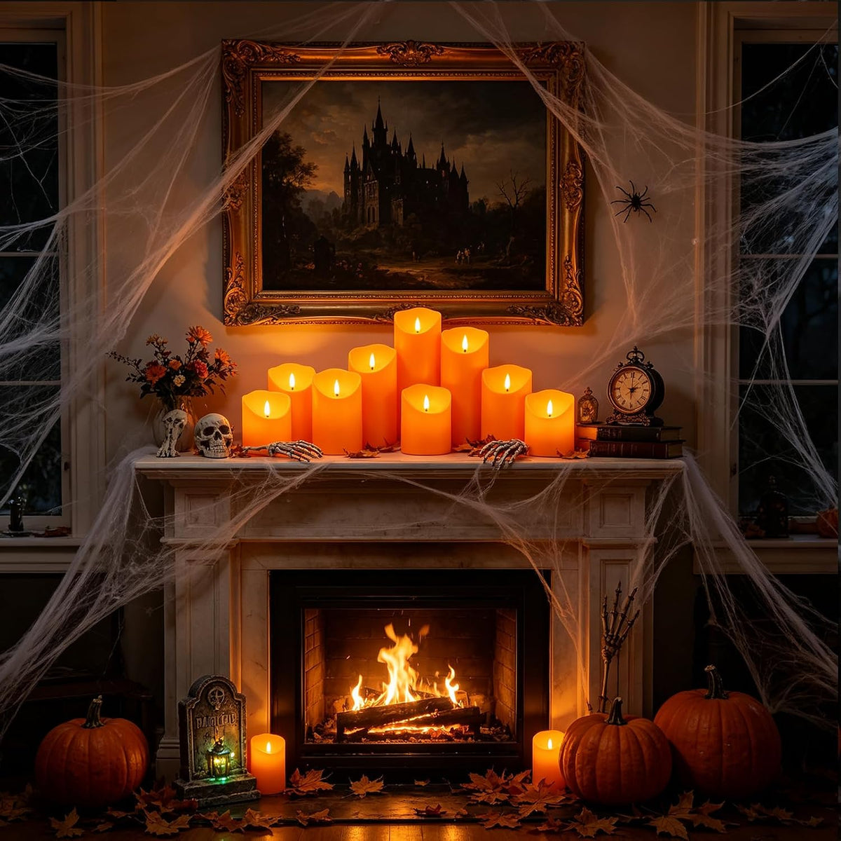 Eebuss Flameless Candles with Remote Timer, Battery Operated Realistic Flickering LED Candles, 9 Packs Fake Candles for