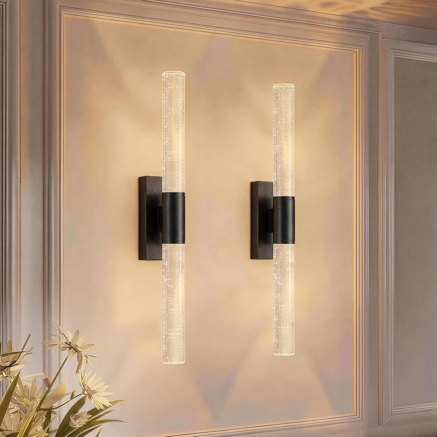 camuucci Battery Operated Wall Sconces Set of 2, Rechargeable Wall Lights