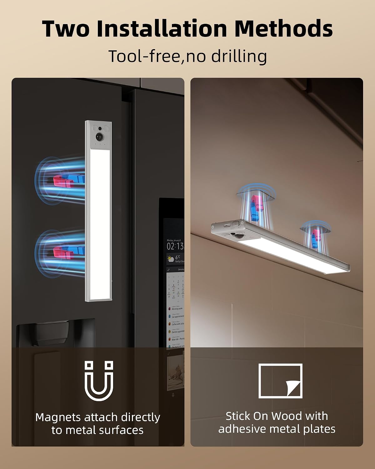 EZVALO 3-Pack 12inch Under Cabinet Lighting with Remote, 3300mAh Rechargeable Motion Sensor Lights, Magnetic Dimmable