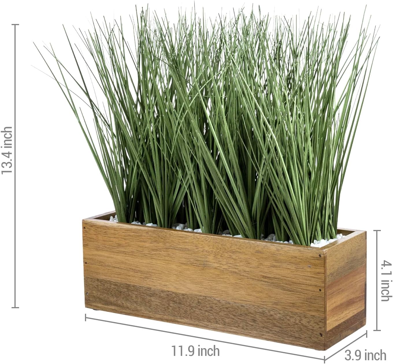 Decorative Wooden Container / Natural Acacia / 12 Inch