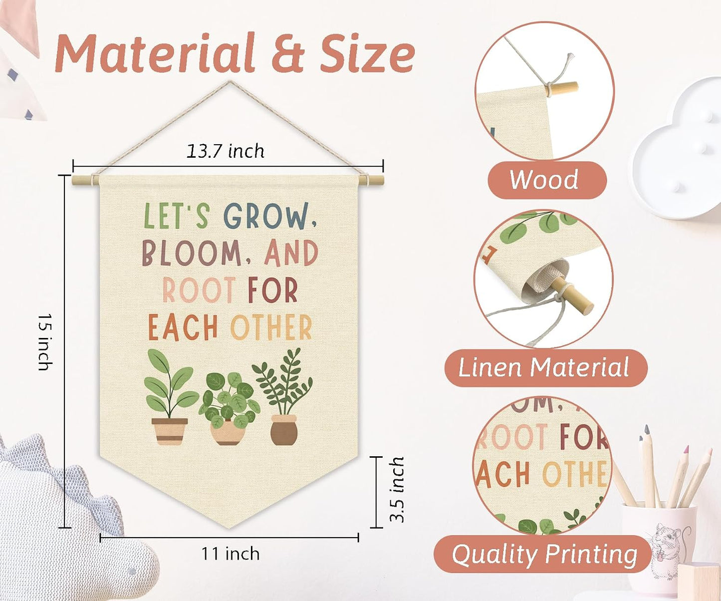 Greenery Plant Classroom Lets / Lets Grow Bloom and Root for Each Other / Green