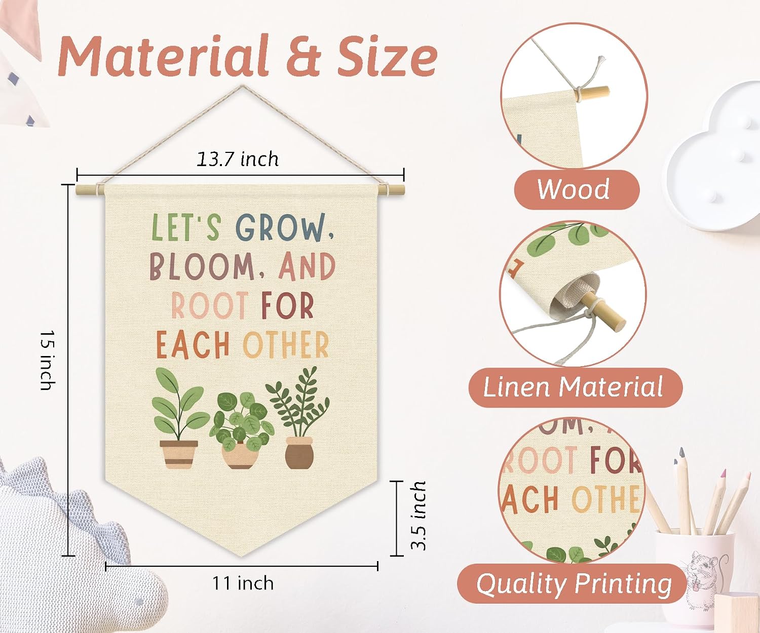 Greenery Plant Classroom Lets / Lets Grow Bloom and Root for Each Other / Green