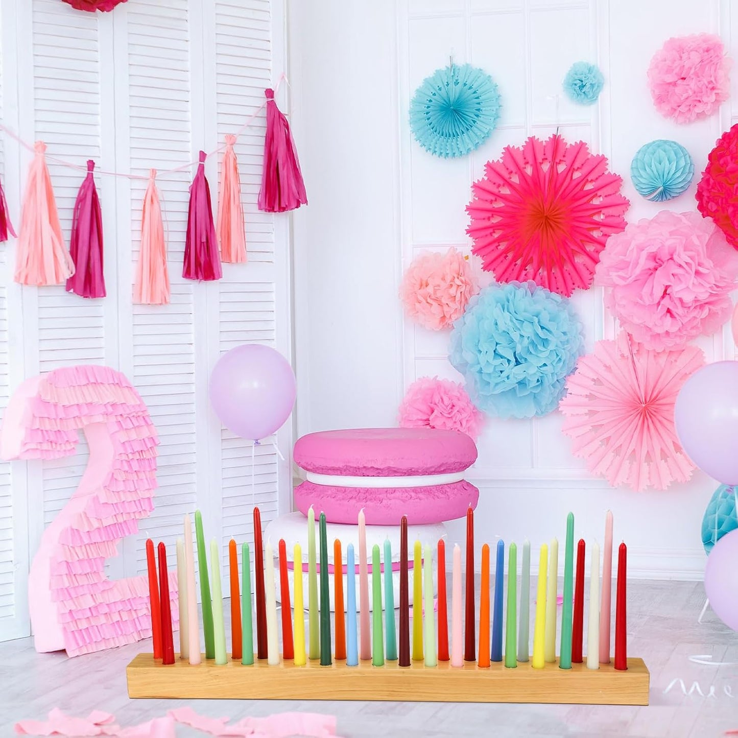 36 Inch Wooden Taper Candle Holder Long Candlestick Holders for Table Centerpiece Giant Wood Candlestick for Birthday