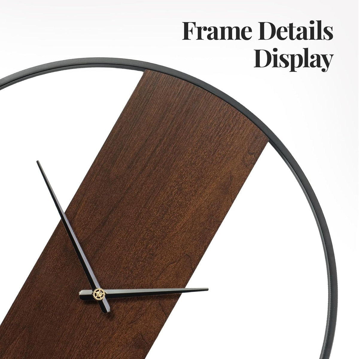 Cuspin 24 Inch Large Wall Clock Modern Rustic Walnut Dial Decorative Clock | battery operated, silent non ticking