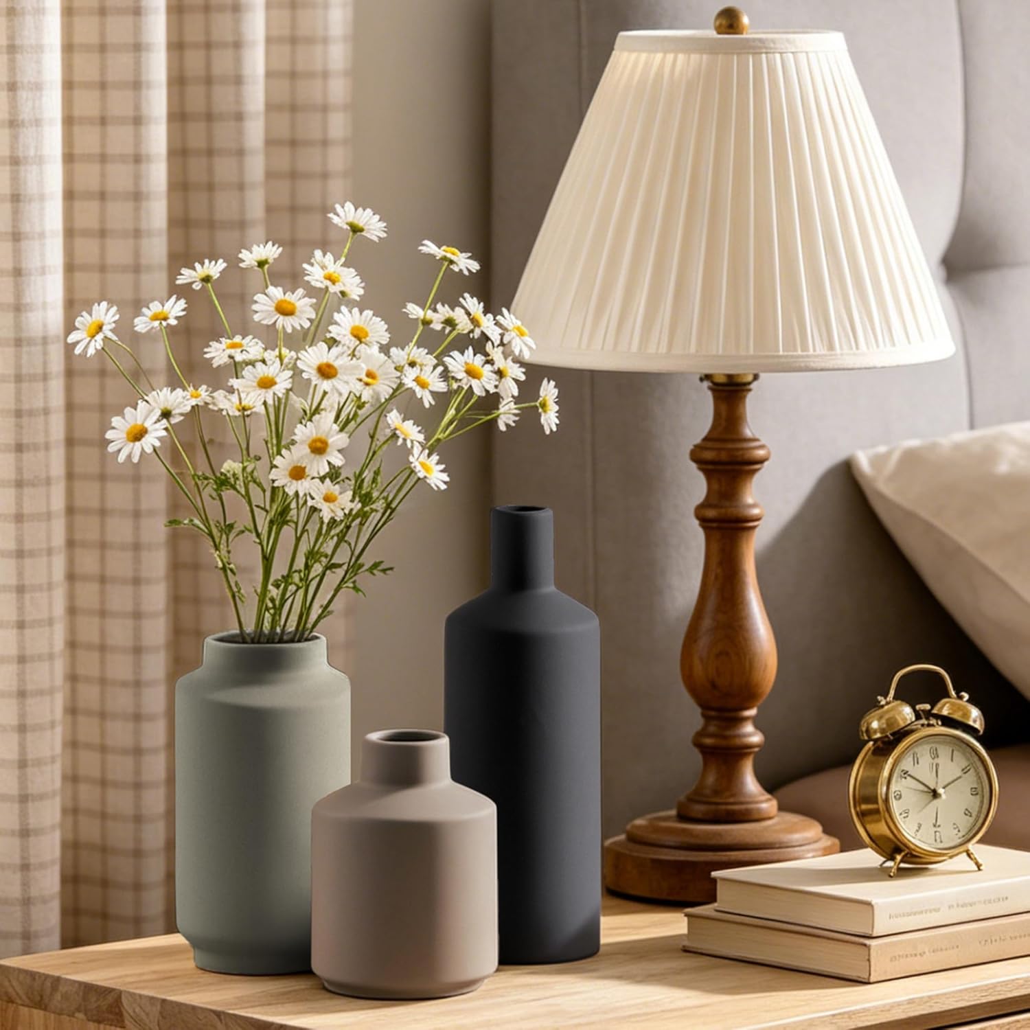 Ceramic Vase / Modern Farmhouse Boho Table Centerpiece Vases / Multi 3x / Set of 3