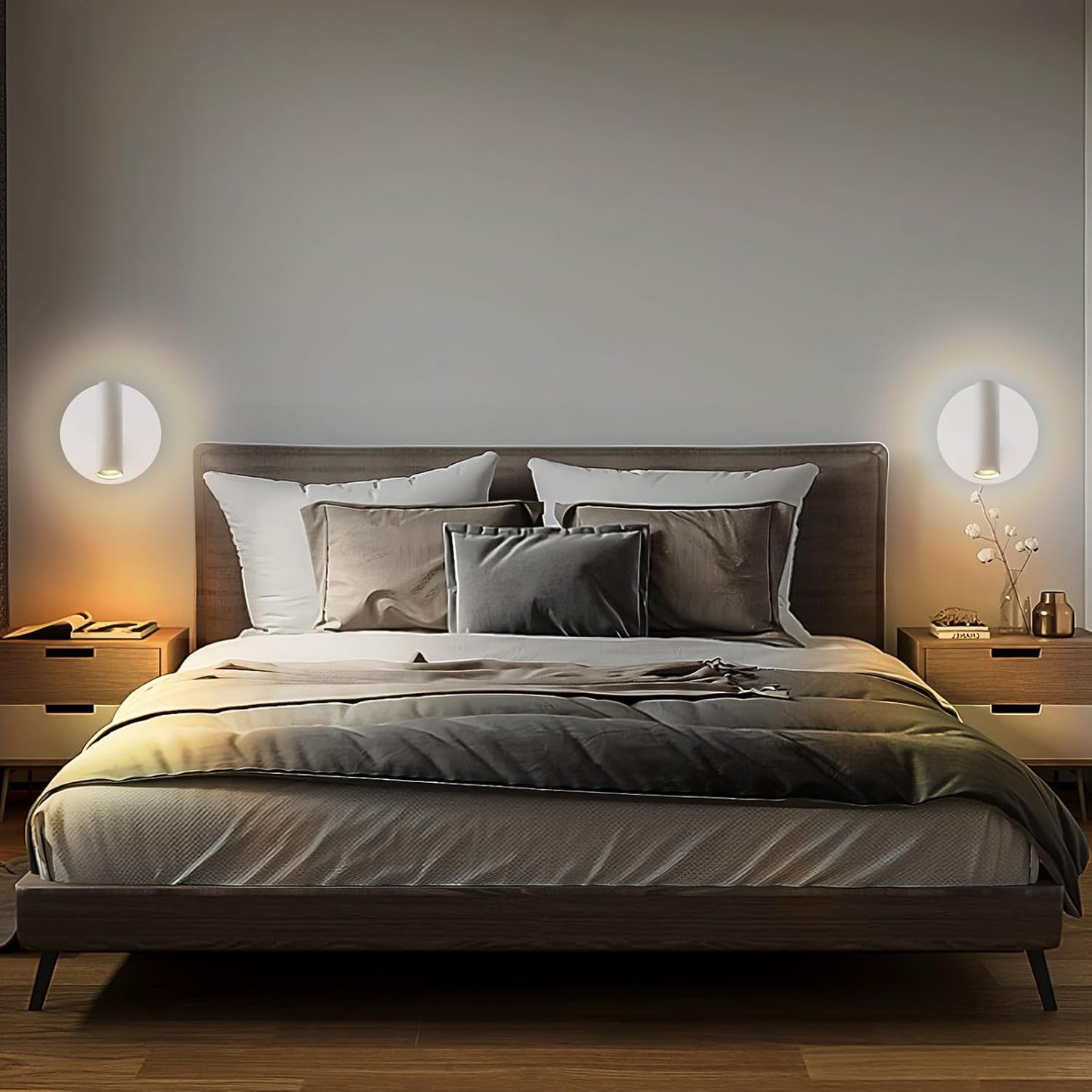 ZEROUNO Bedroom Wall Lamp with Switch Reading Light Hardwired Sconces Which Angle Adjustable for Bed-Side Interior