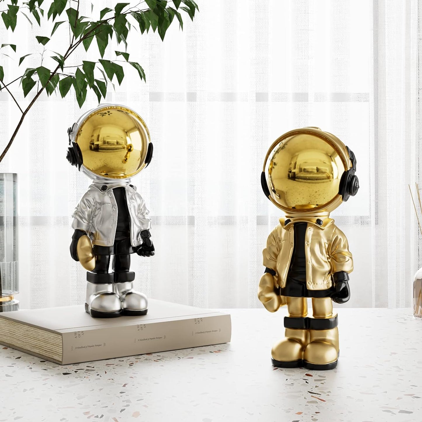 Figurine Statue Astronaut Sculpture Spaceman Decor / Rose Gold / Large