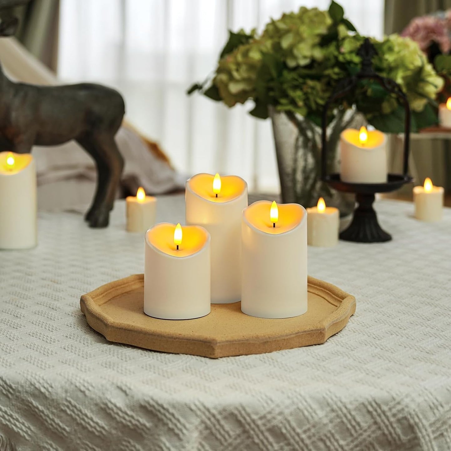 Homemory Rechargeable Flameless Candles, LED Candles, Battery Operated Candles with Remote and Timers, Outdoor