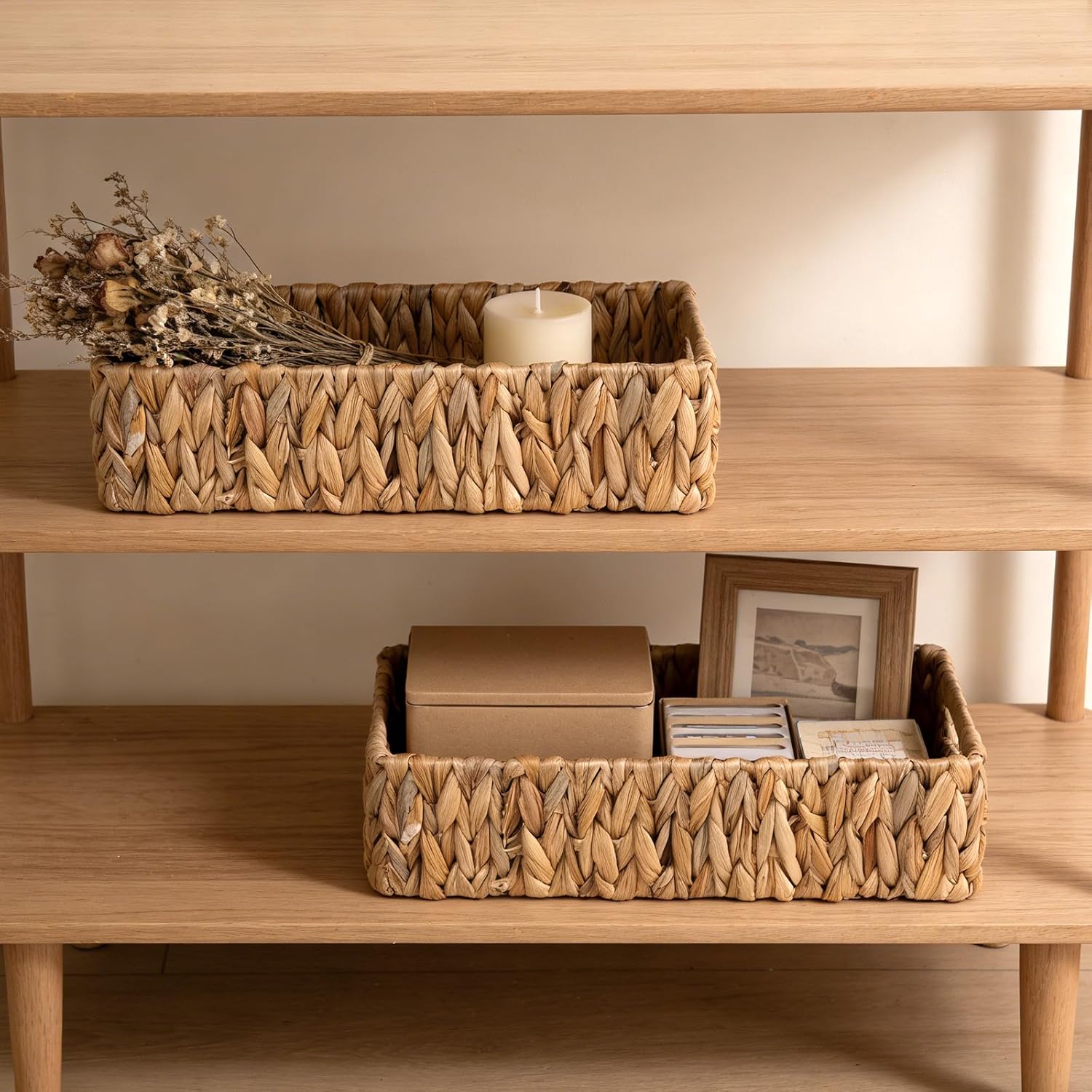 Wicker Small Basket Woven Long