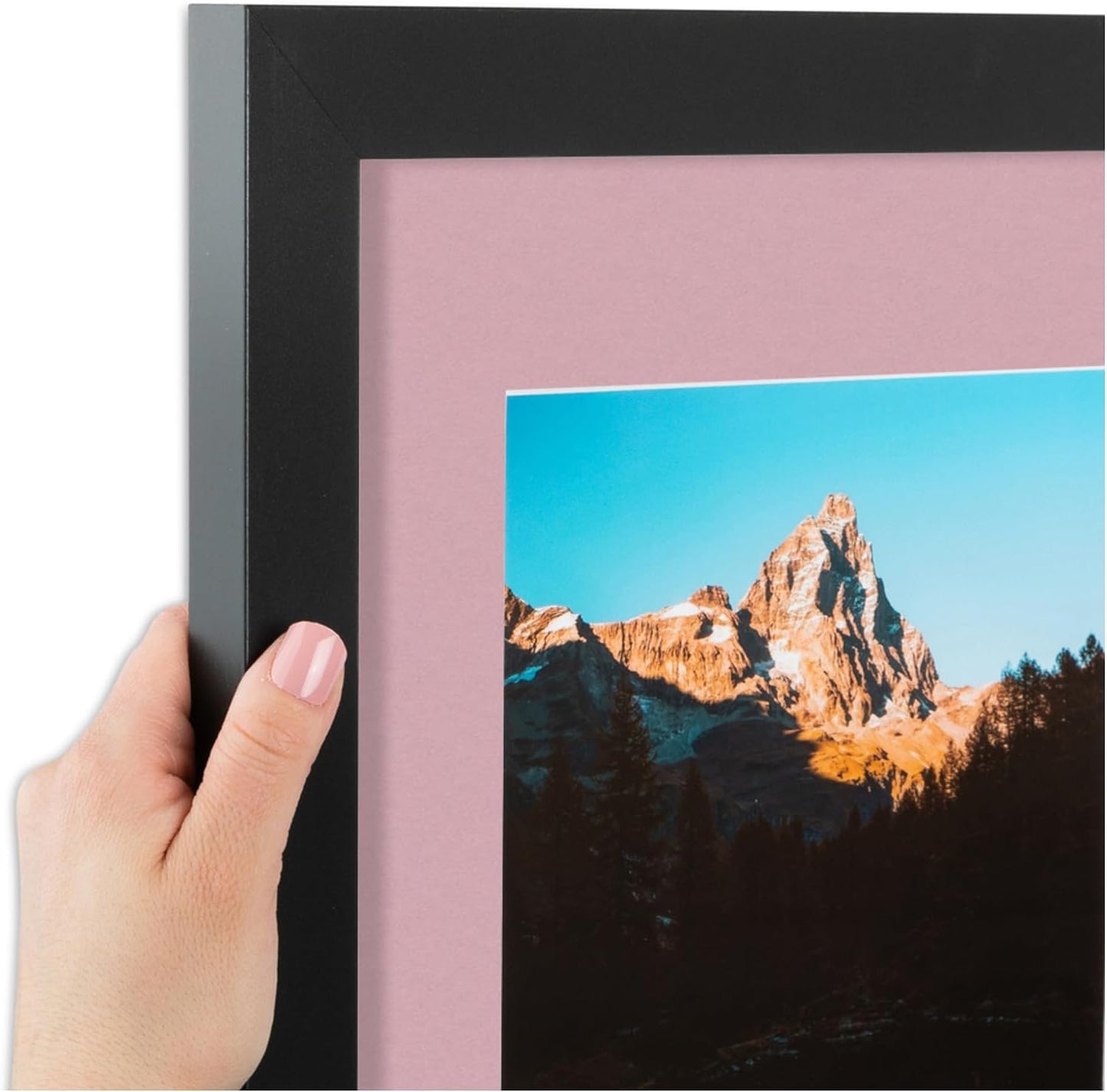 ArtToFrames Collage Picture Frame 3 Opening 3-8x12 Photo Frame | Made in USA | Black Frame Seashell and Black Mats
