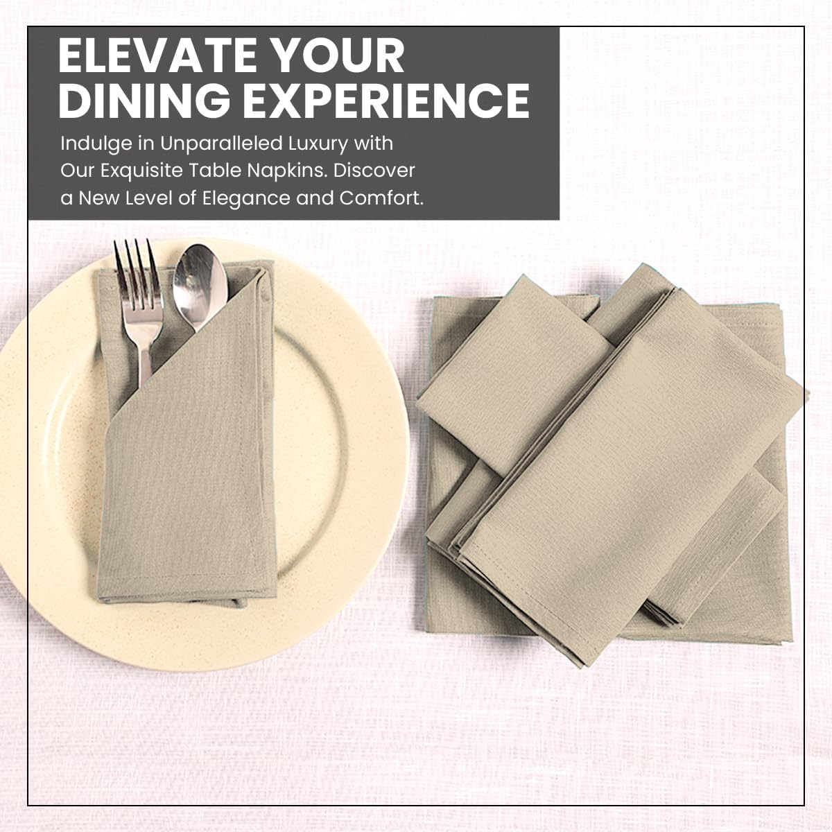 Napkins Pack of 12|Dinner Cloth Napkins|Calicot Dinner Cotton Napkins 18x18 Inches|Washable & Reusable Napkins for