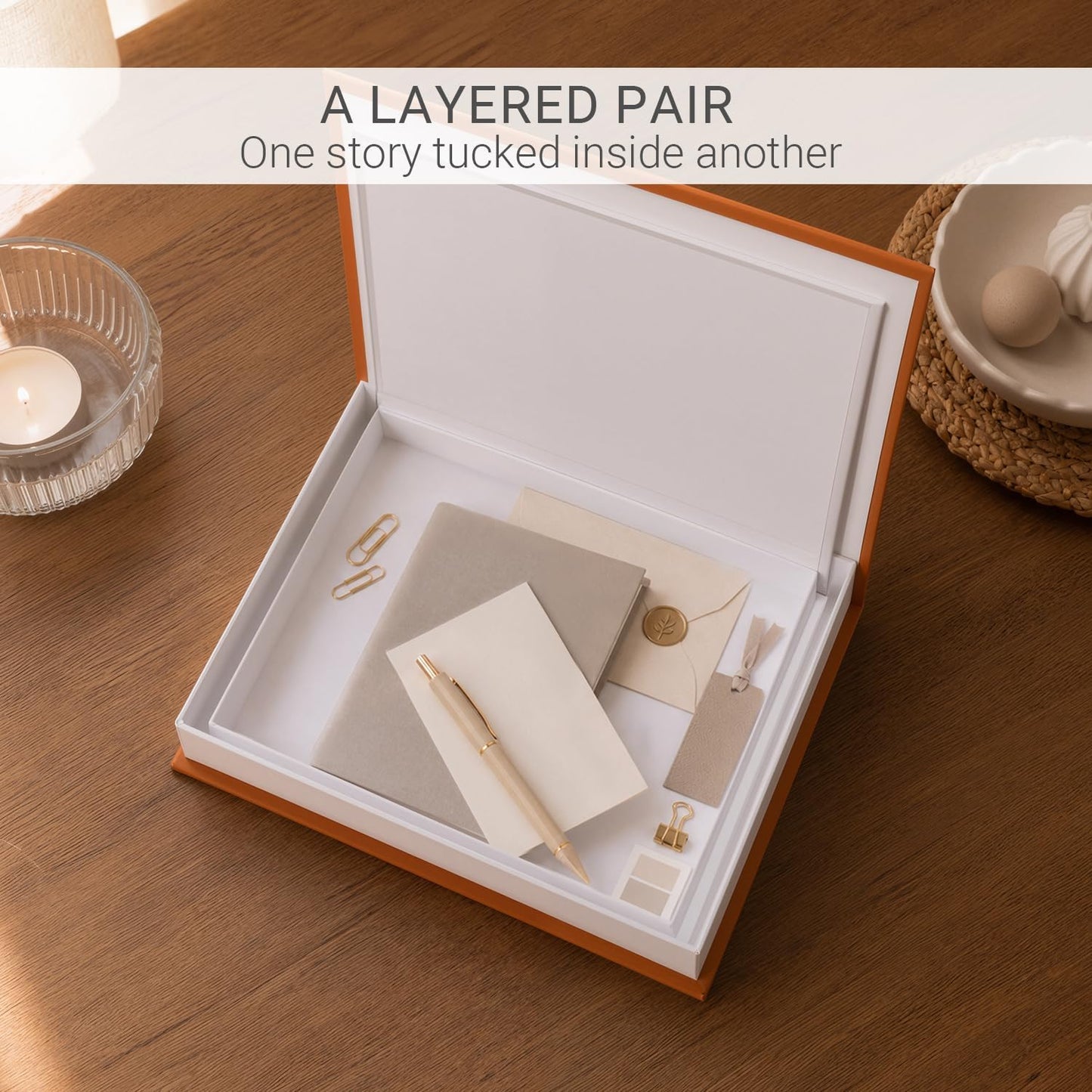 Aesthetic Faux/Fake Book Boxes Enhance Coffee Table / Set of 2