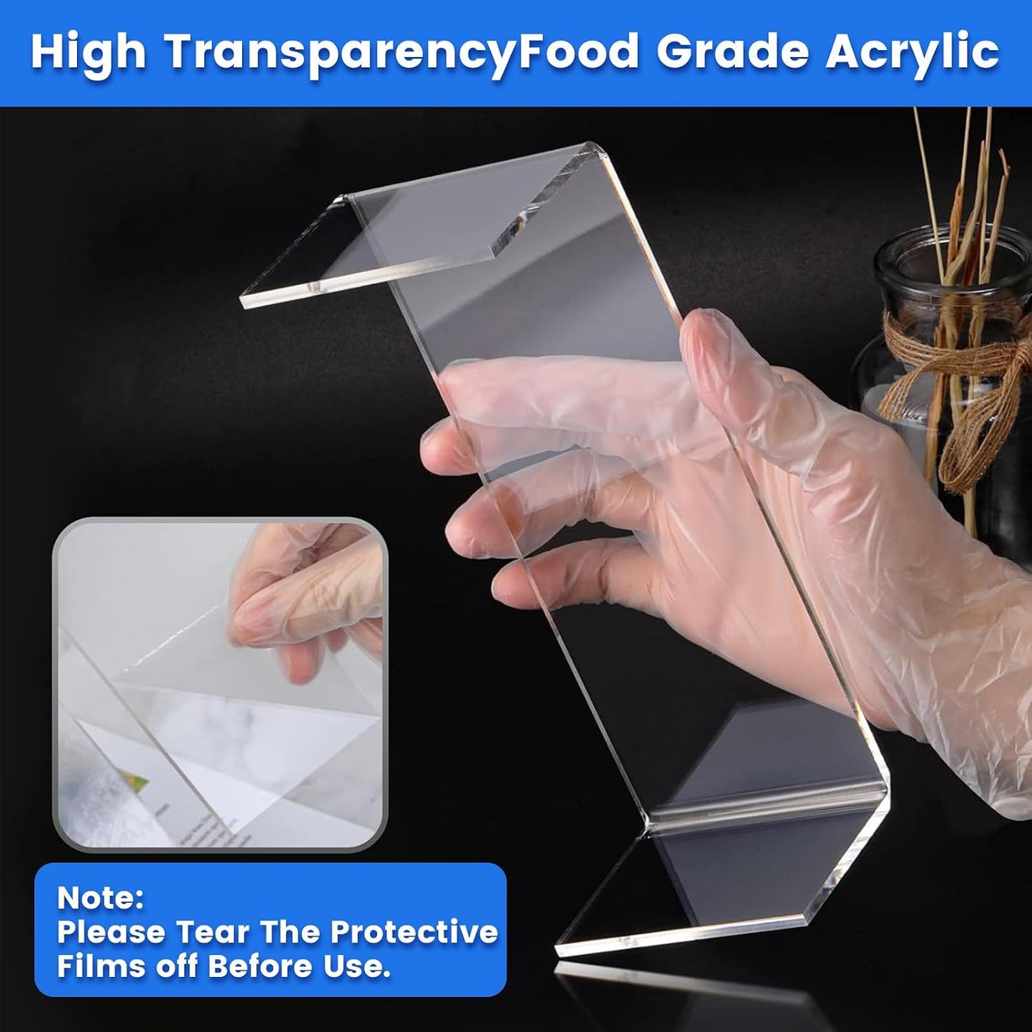 Rectangular Tabletop Display Stand for Amiibo Funko POP Figures / Acrylic Risers / Clear / Set of 8