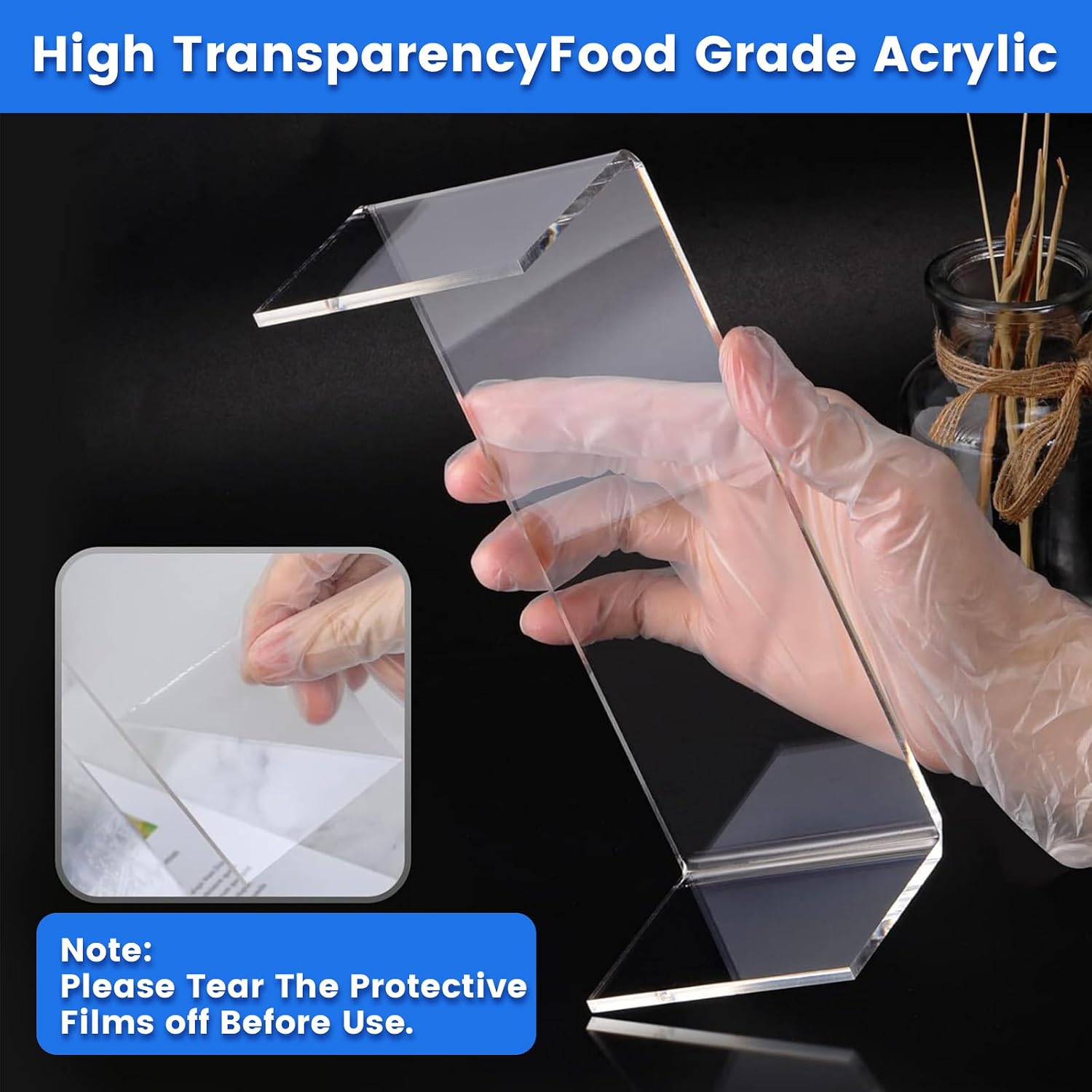 Rectangular Tabletop Display Stand for Amiibo Funko POP Figures / Acrylic Risers / Clear / Set of 8