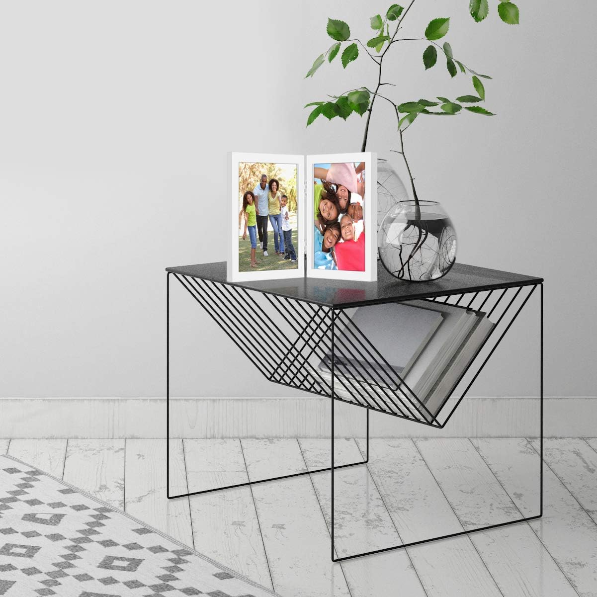 Americanflat Hinged 8x10 Picture Frame with Shatter-Resistant Glass - Double Picture Frames with Engineered Wood