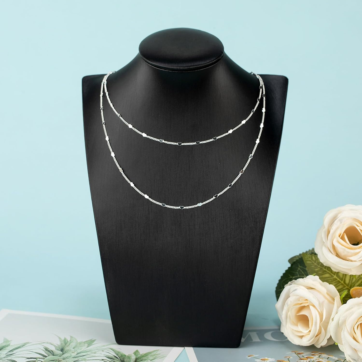 10 Meters Silver Chains for Jewelry Making / Silver Heart