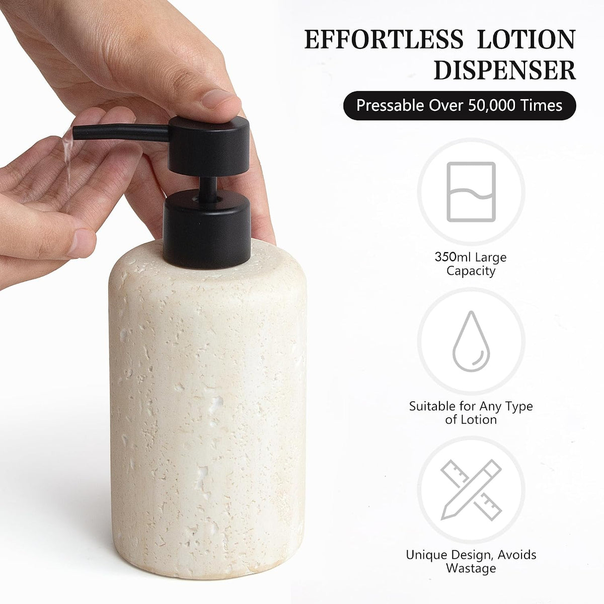 2pcs/Set Hand Soap Dispenser Sets - 10.8oz Refillable Resin Liquid Soap Dispensers with Rust-Proof Pump for Bathroom