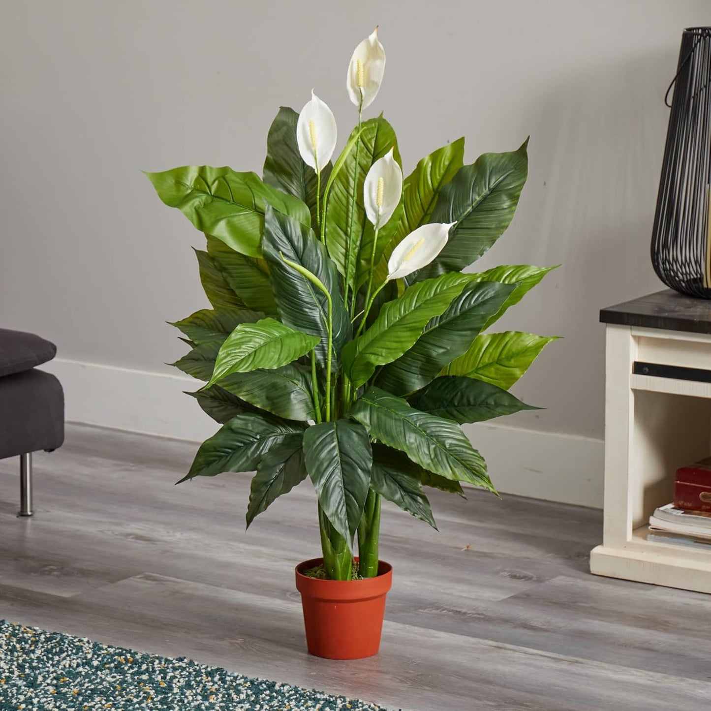 Artificial Peace Lily Plant / White / 42 Inch