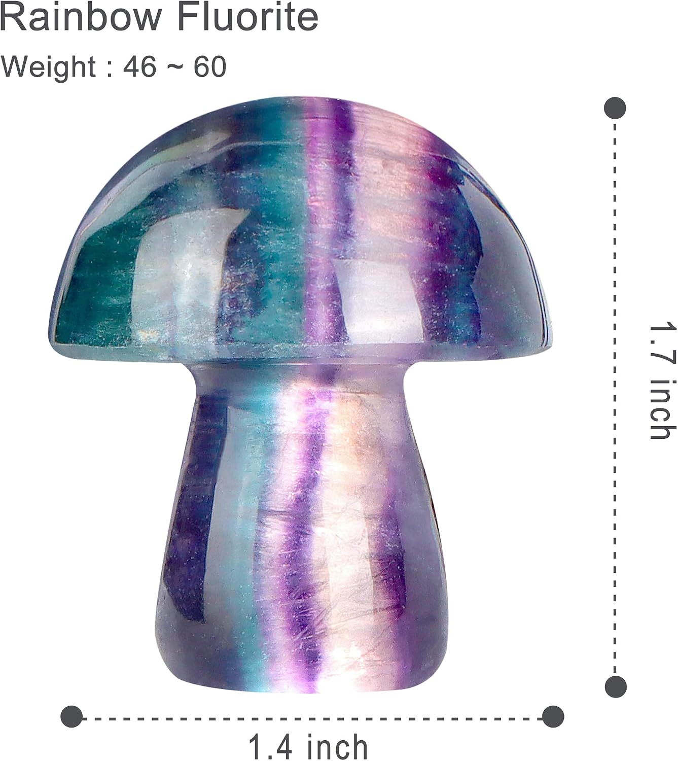 Mini Mushrooms Crystal Mushroom Sculpture Decor Gifts Home Decor Living Room / Rainbow Fluorite