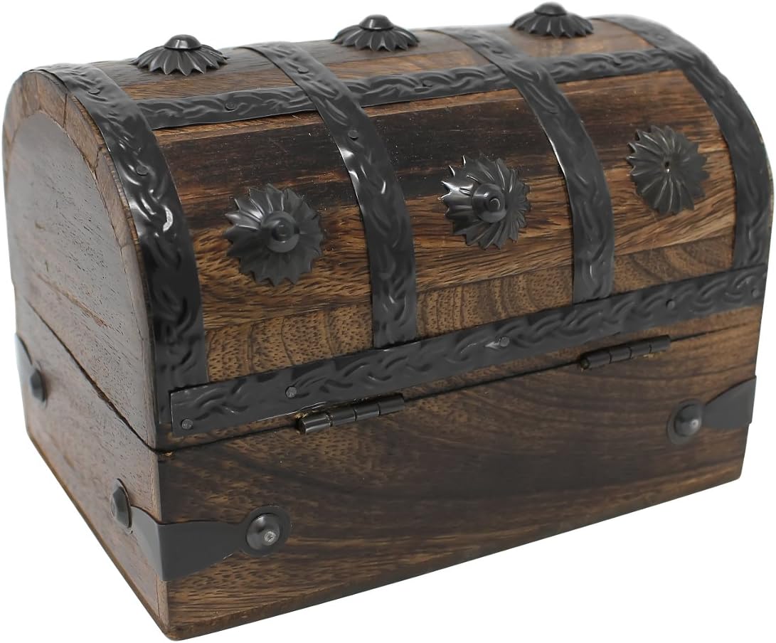 Treasure Chest Keepsake and Decorative Wood Box / Medium / 6.5 x 4.5 x 4.5