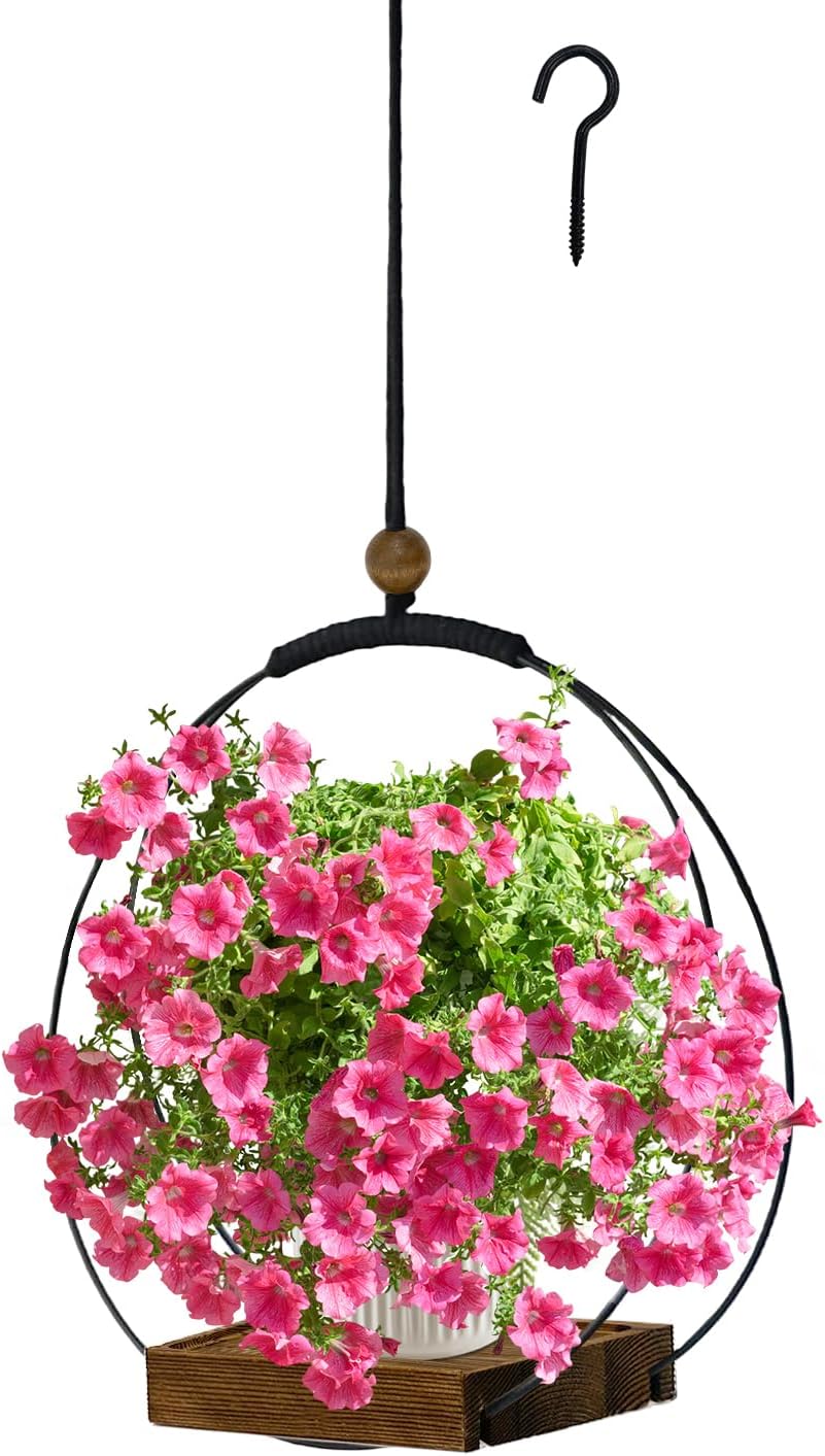 Modern Boho Macrame Plant Hanger / Black
