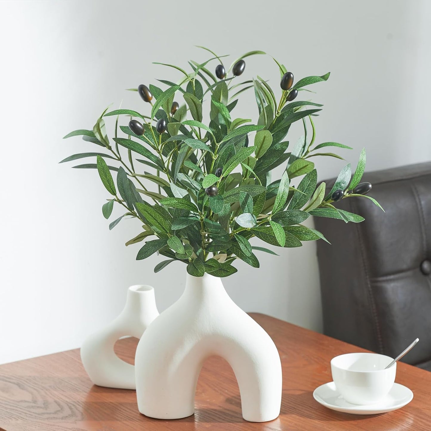 Olive Tree Branches Greenery Stems Artificial Plants Faux Olive Branch / Green / 18 Inch / Set of 18
