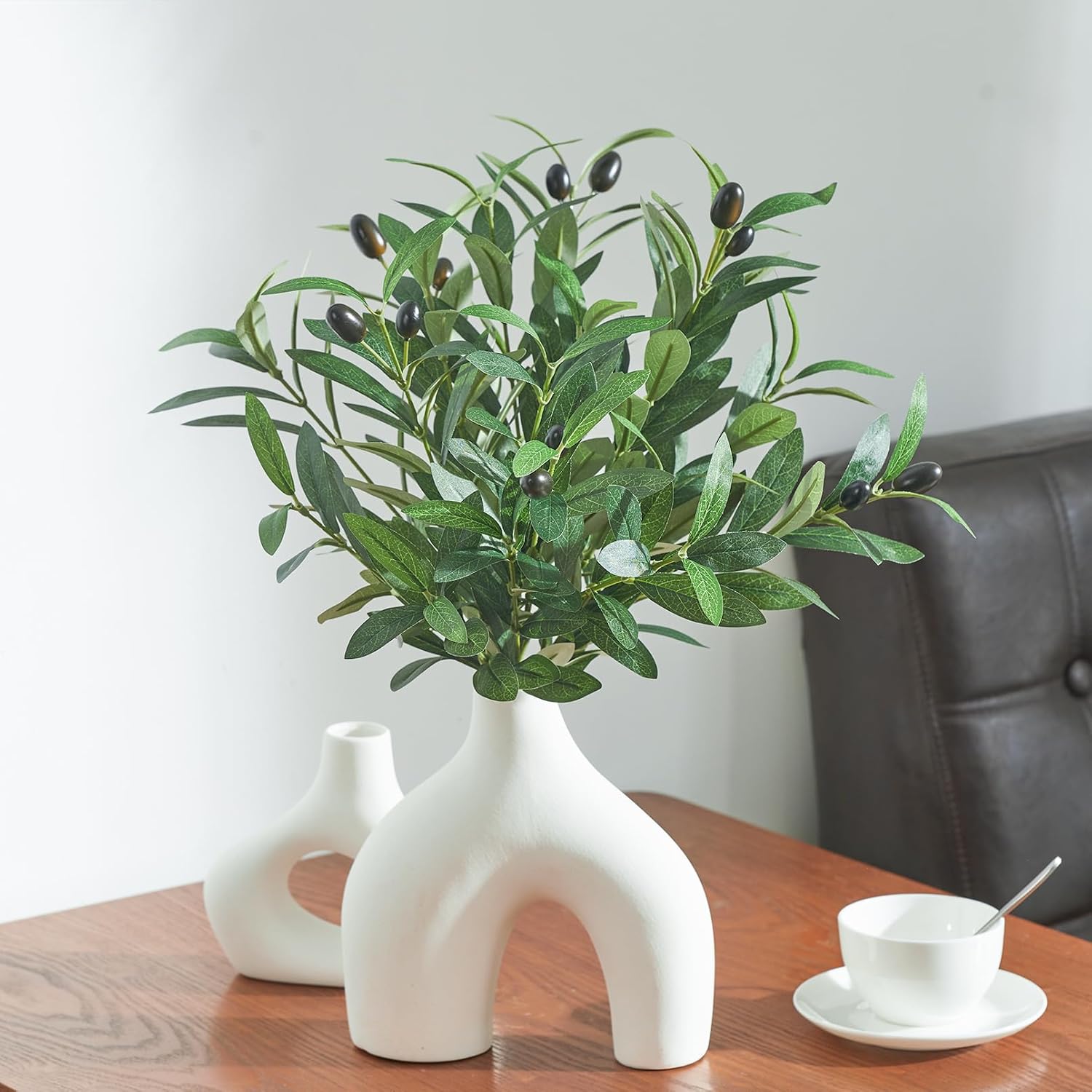 Olive Tree Branches Greenery Stems Artificial Plants Faux Olive Branch / Green / 18 Inch / Set of 18