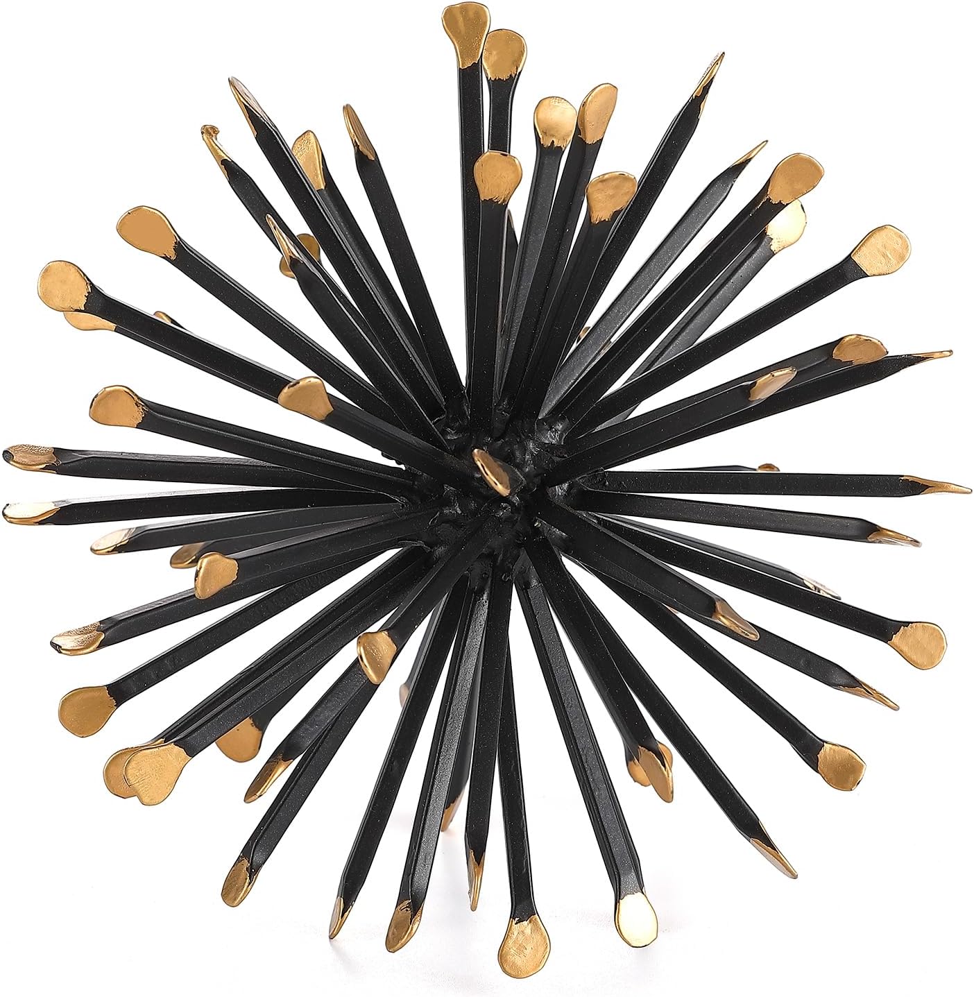 Modern Metal Decorative Spike Tabletop Sculpture Shelf Accents / 6.5 In / Black