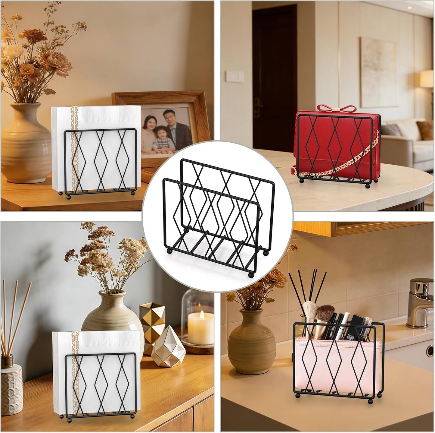 Modern Metal Napkin Holders for Paper Napkins & Kitchen Dining & / Black / 2.17 x 6.14 x 5.04