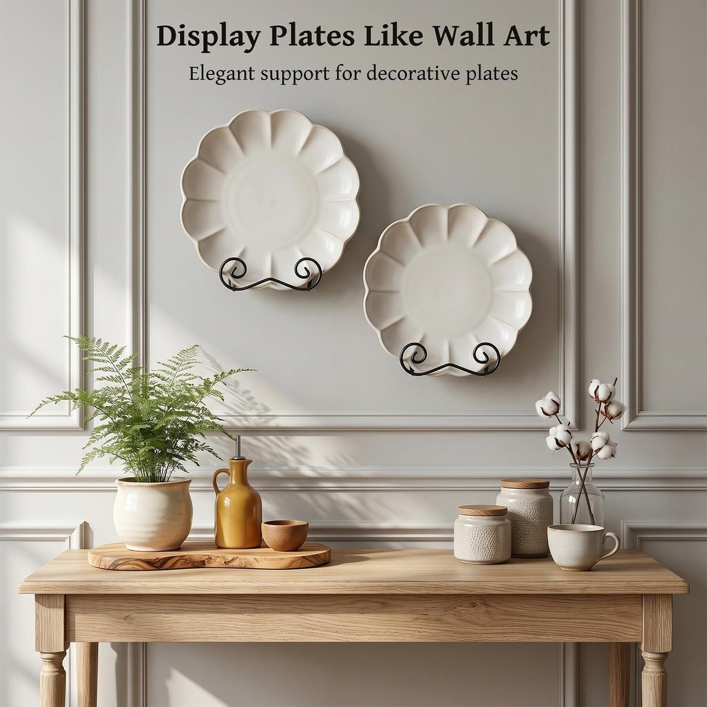 Vertical Metal Holders for Decorative Plates / Black / Large