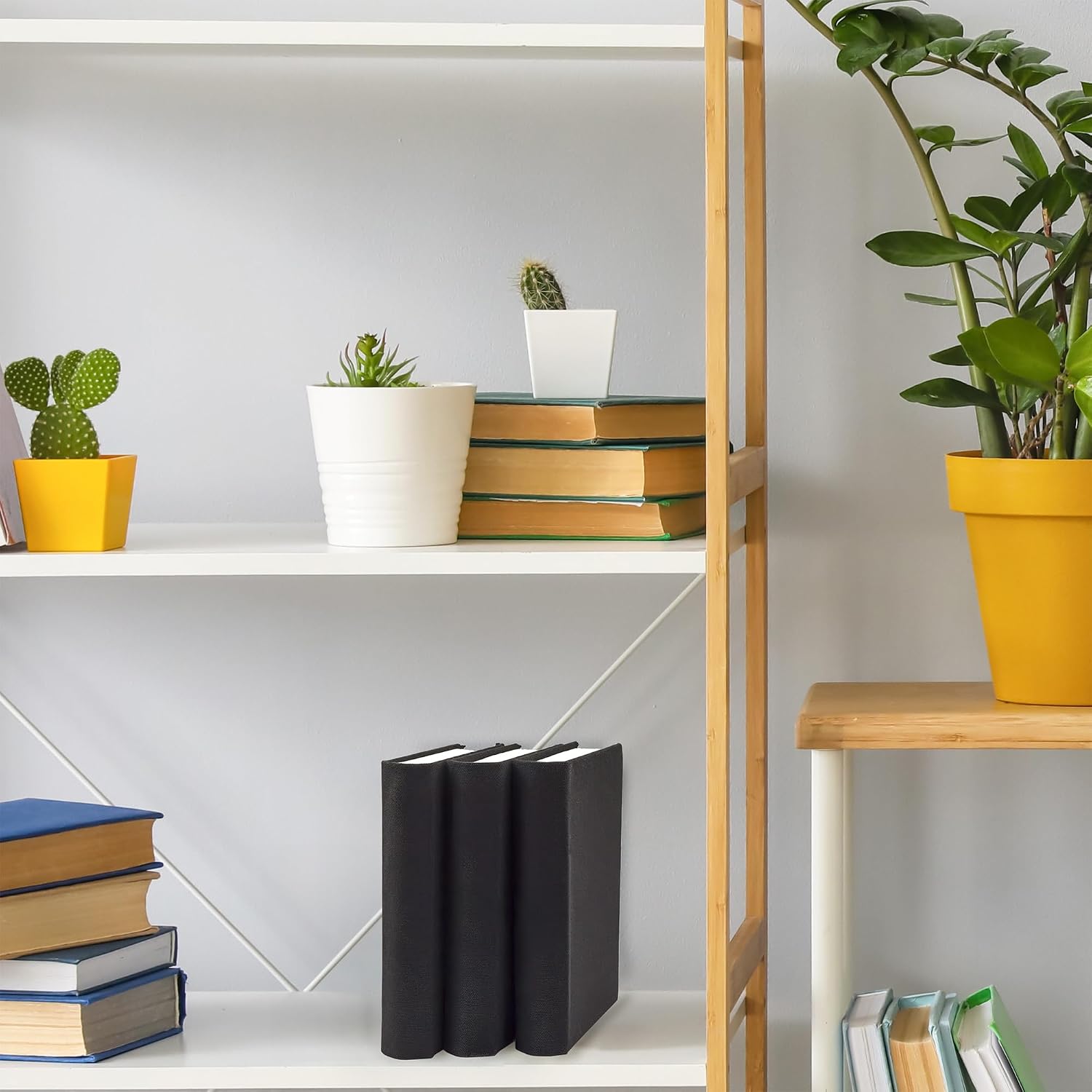 Faux Book Stack / Black / Set of 3