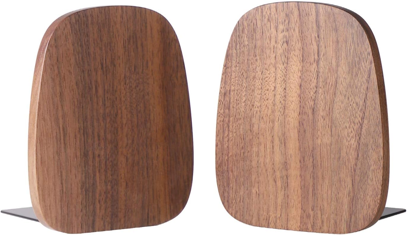 Wooden Book Stopper / Oval / Walnut-1 Pair