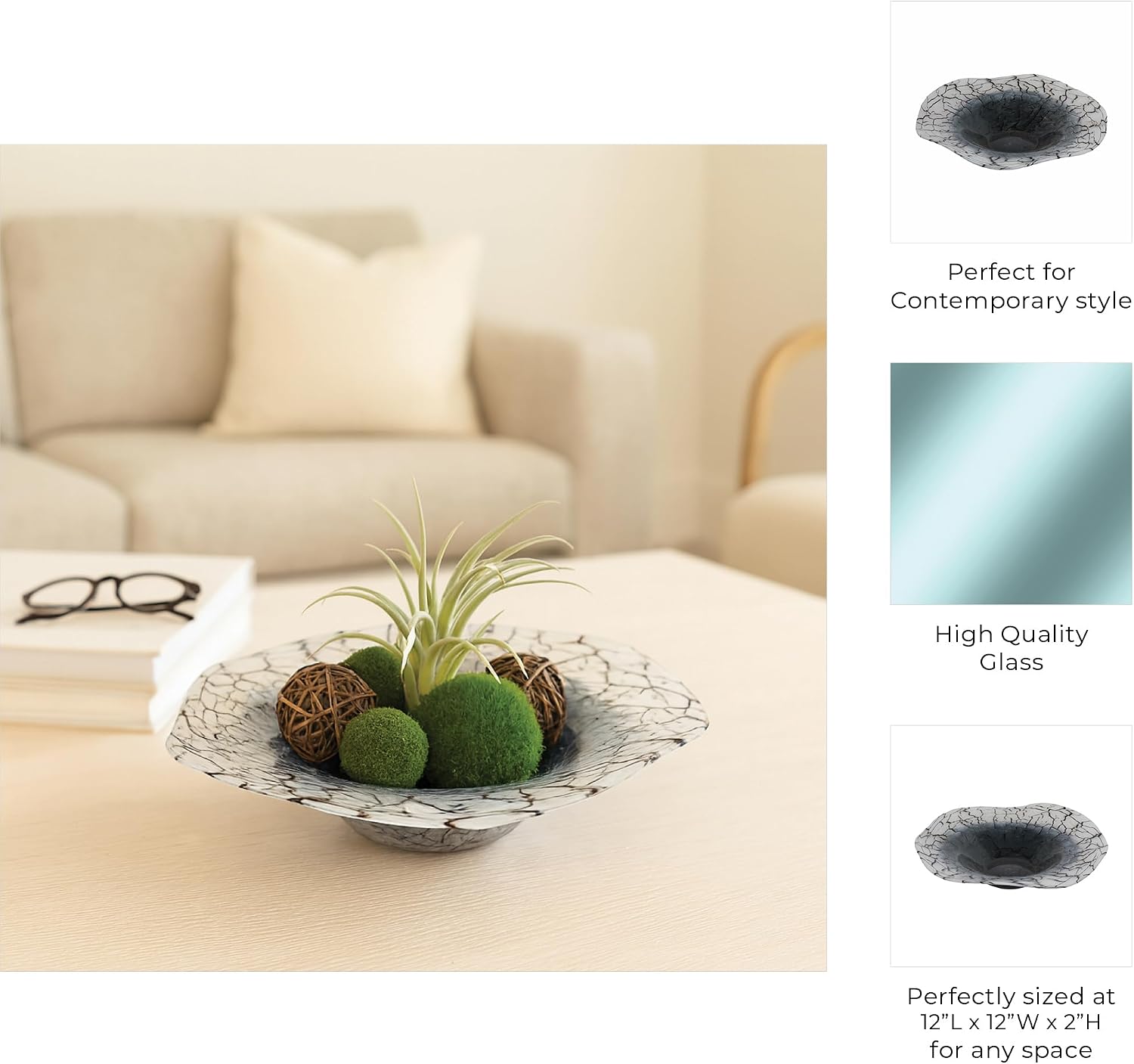 Modern Abstract Glass Decorative Bowl