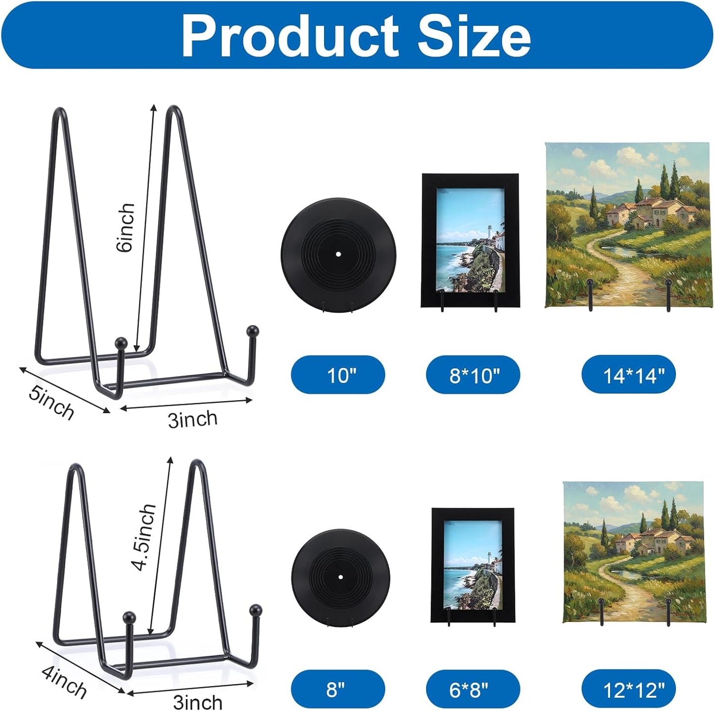 Metal Picture Frame Holders & Easel Stands for Books / Set of 16