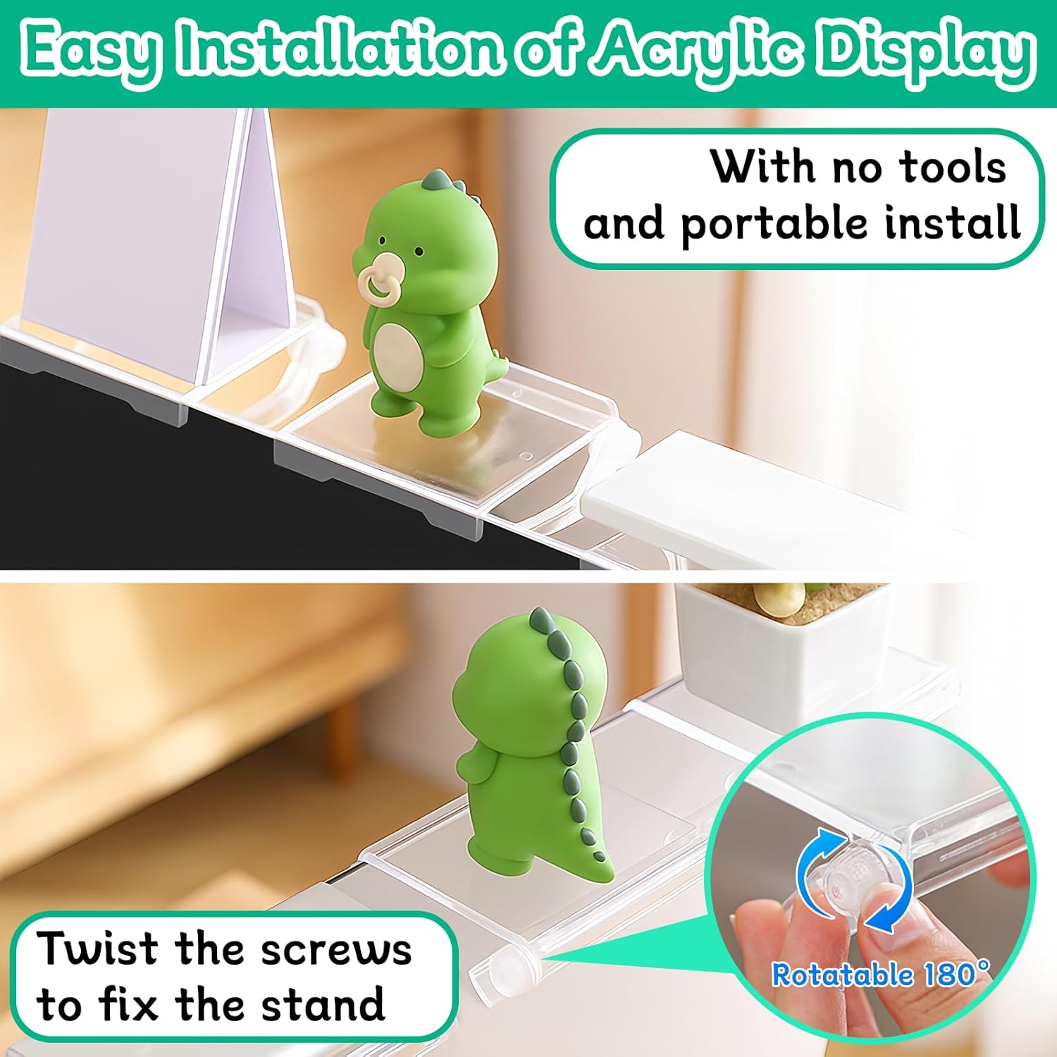 Acrylic Display Risers Stand Computer Monitor Clear Display Shelf / Clear Acrylic / Set of 4