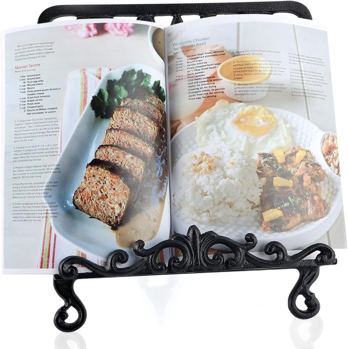 MOLIGOU Cast Iron Cookbook Stand, Recipe Book Holder, Display Stand Holder for Photo Album, Tablet