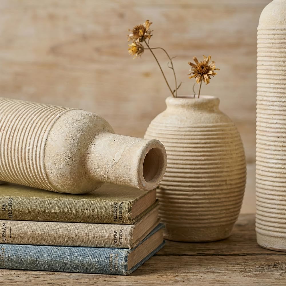 Rustic Farmhouse Vase / White2 / Set of 3