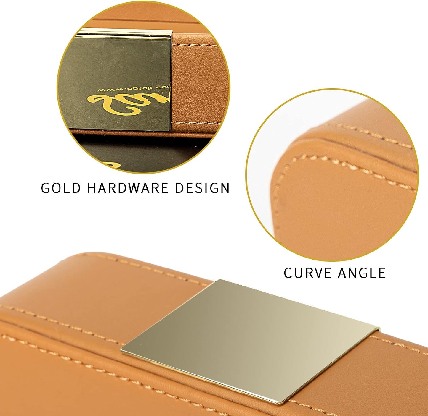 Leather Desktop Storage Small Catchall Organizer Decorative Tray / 7.7 x 7.7 x 1.7 / Orange