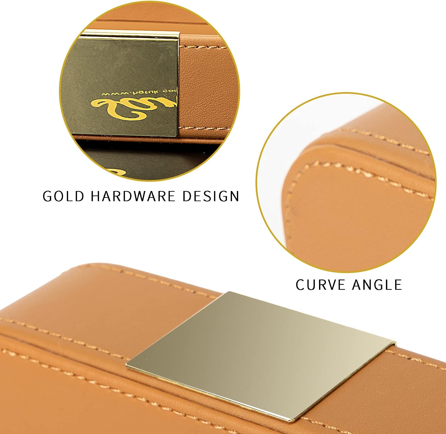 Leather Desktop Storage Small Catchall Organizer Decorative Tray / 7.7 x 7.7 x 1.7 / Orange