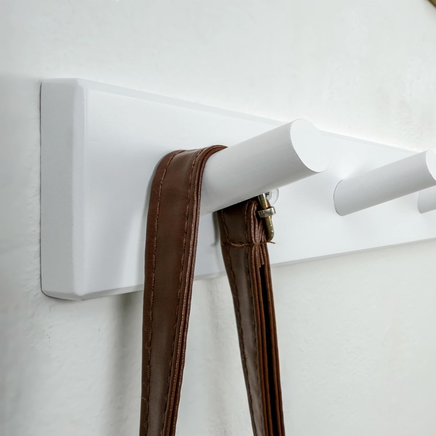 WEBI Coat Rack Wall Mounted,10 Hooks,38" Long Coat Hanger Wall Mount,Peg Rail Hat Hooks for Hanging