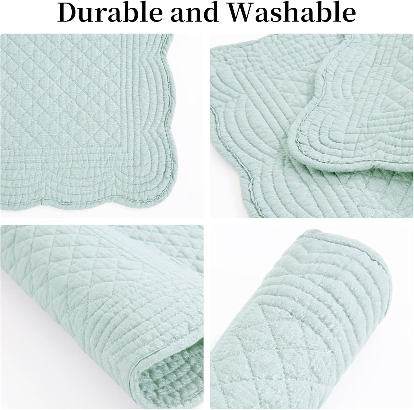 HOMBYS Quilted Placemats Set of 6 Washable-13x18 inches Rectangular Placemats for Kitchen Table-100% Cotton Fabric