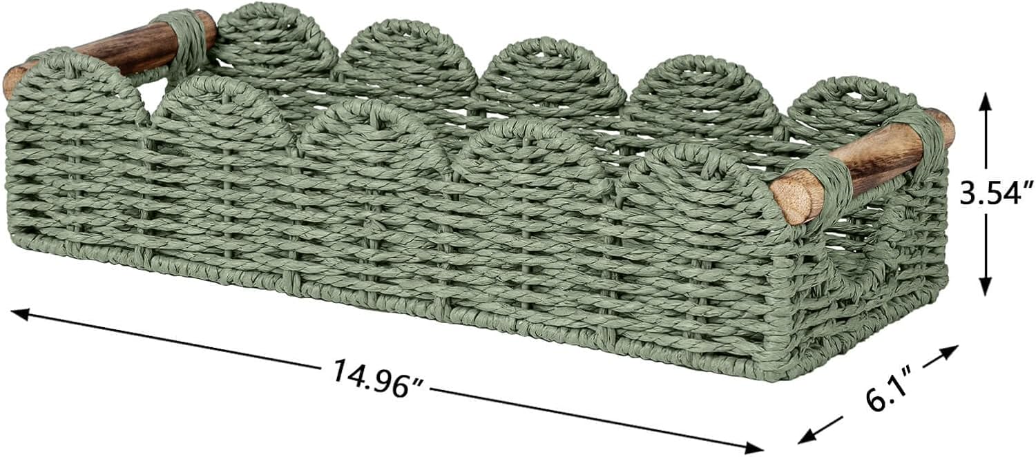 Back of Toilet Paper Storage Baskets Tray / Green