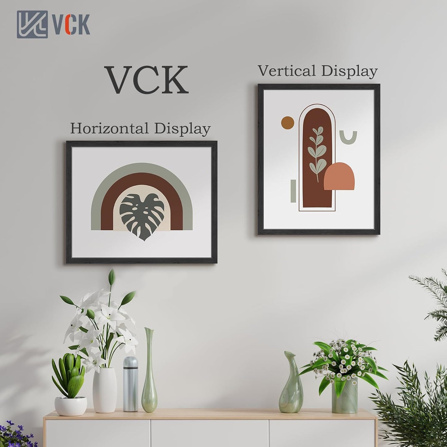 VCK 24x30 Poster Frame Set of 3, Black Woodgrain, Wall Hanging | Wide Border, Exclusive Woodgrain, Shatterproof