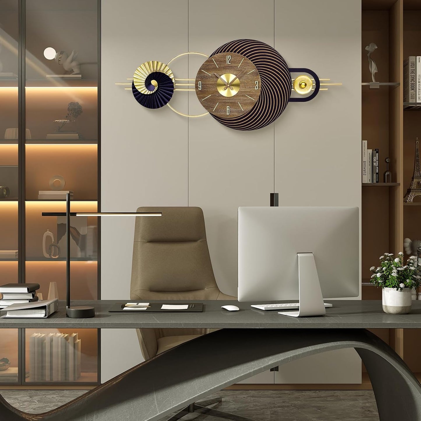 39x16 Inch Oversized Wall Clock Battery Operated, Modern Statement Decor | Quiet Movement, Easy to Read Display, Ideal