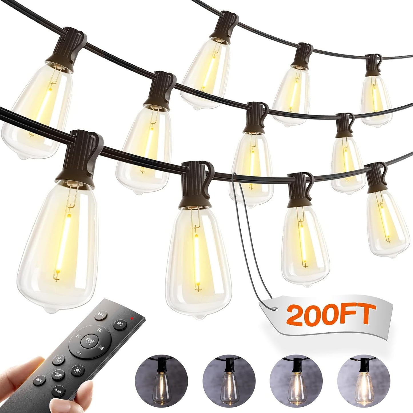 Brightown Outdoor String Lights, 30FT G40 LED IP65 Waterproof Patio Lights