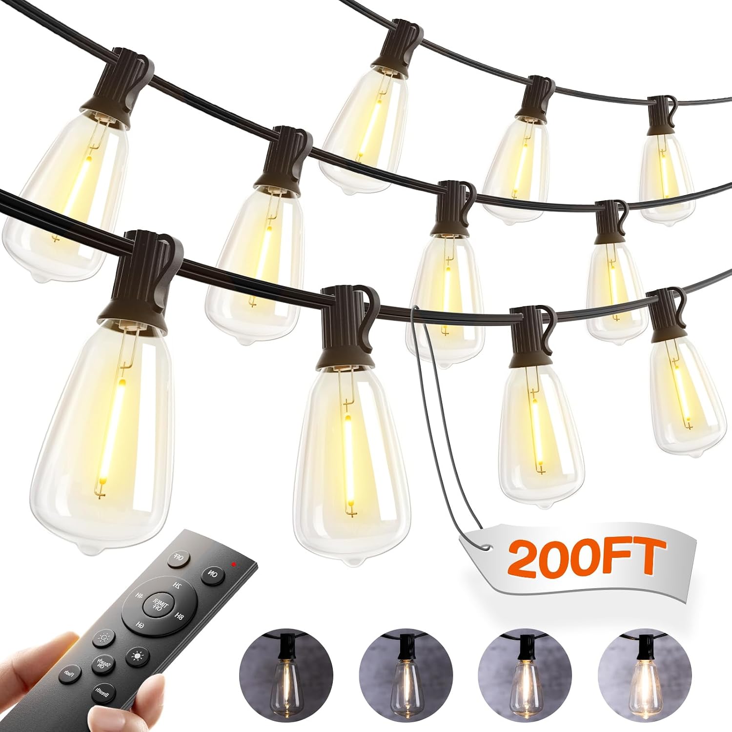 Brightown Outdoor String Lights, 30FT G40 LED IP65 Waterproof Patio Lights